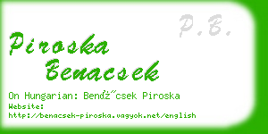 piroska benacsek business card